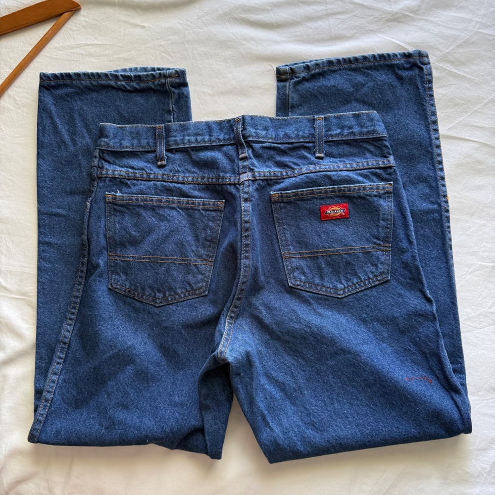 Dickies Mens Relaxed Fit Straight Leg Denim Jeans Indigo Blue 34x30 WB16EDR